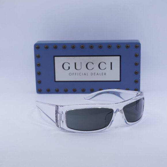 Final Price! Gucci GG1492SA 002 Transparent/Grey Sunglasses - Picture 1 of 12